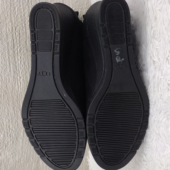 UGG Australia Indra Black Suede Waterproof Upper Wedge Heel Slip On Ankle Boot - Picture 7 of 12